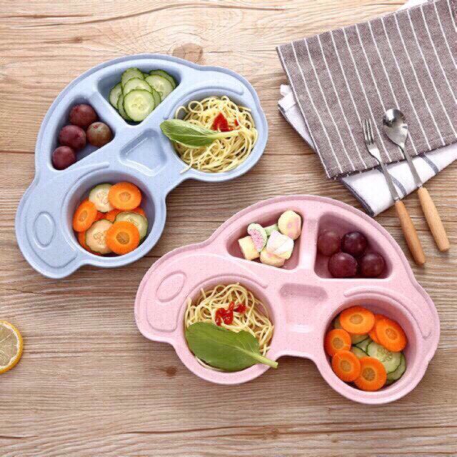 Khay Ăn Dặm Lúa Mạch Hình Ô Tô Cho Bé