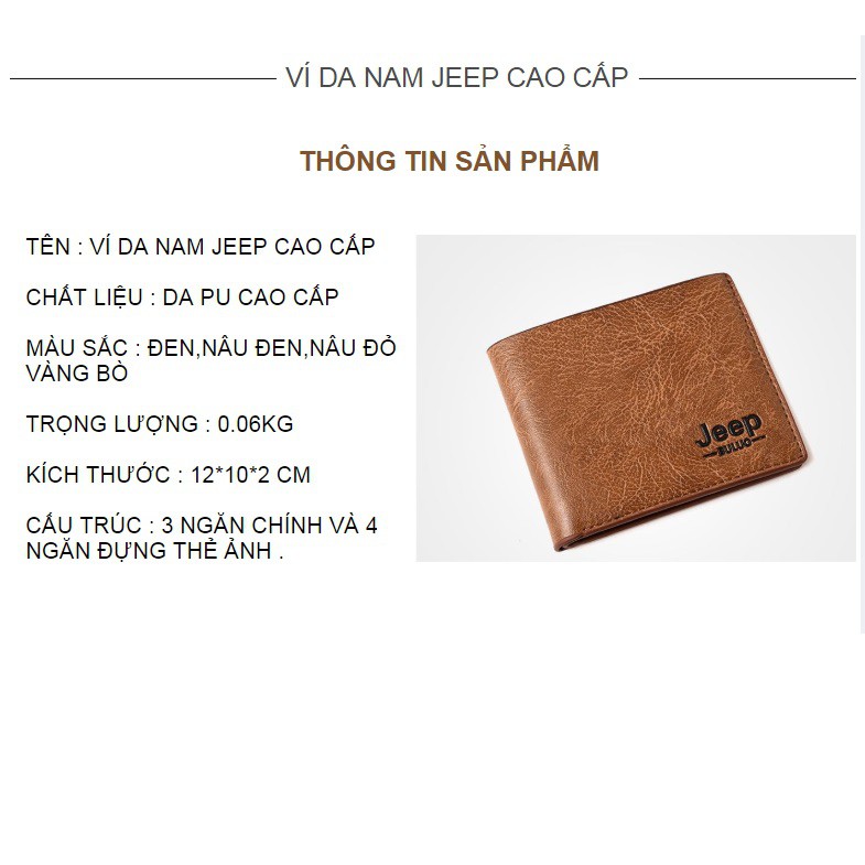 Ví da nam jeep mềm cao cấp