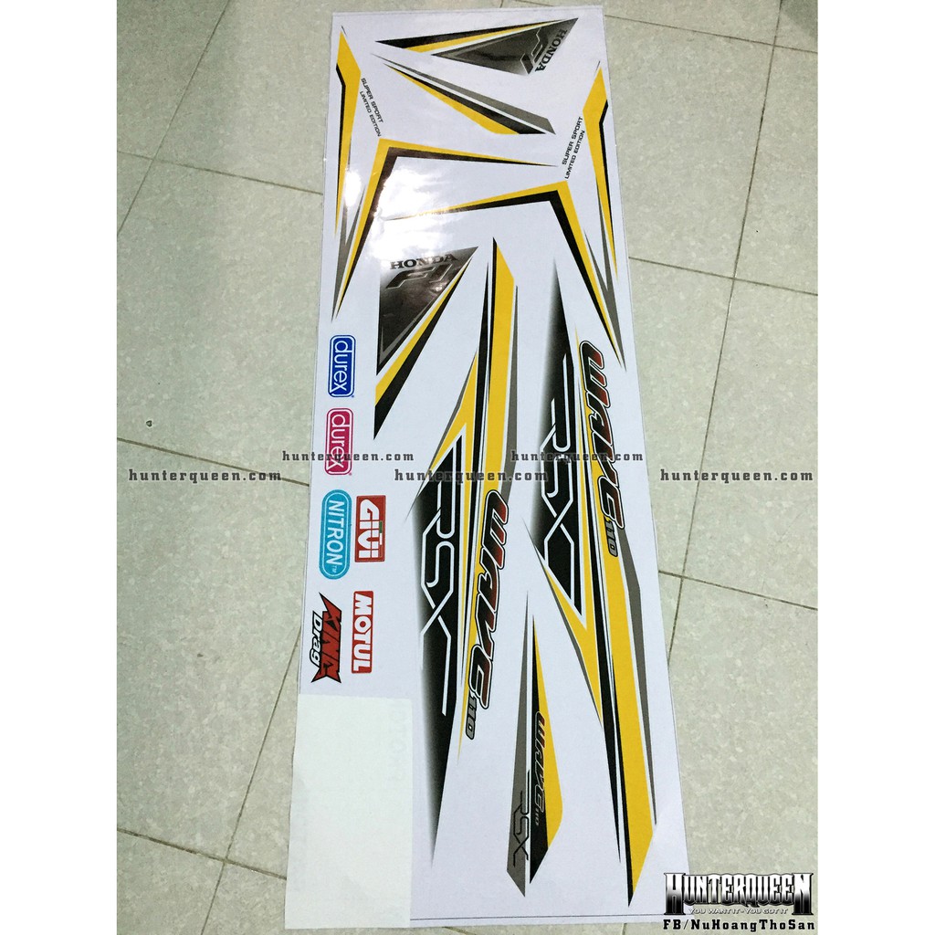 Tem Rời Xe Wave Rsx 2014. Mẫu Tem Dán Xe Trắng. Chống Nước, Bền Màu, Sắc Nét. Thay Đổi Theo Yêu Cầu. Chất Lượng Cao.