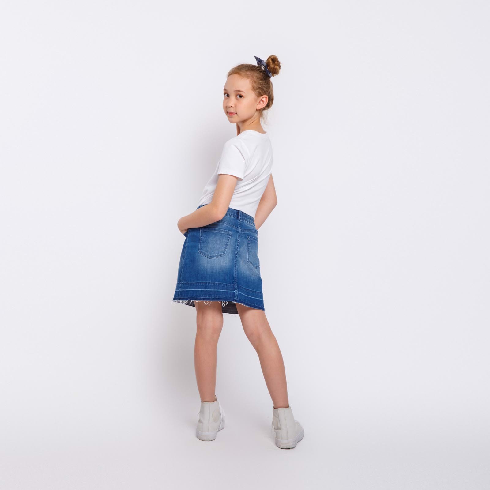 Chân váy denim bé gái M.D.K Pull-on denim release hem