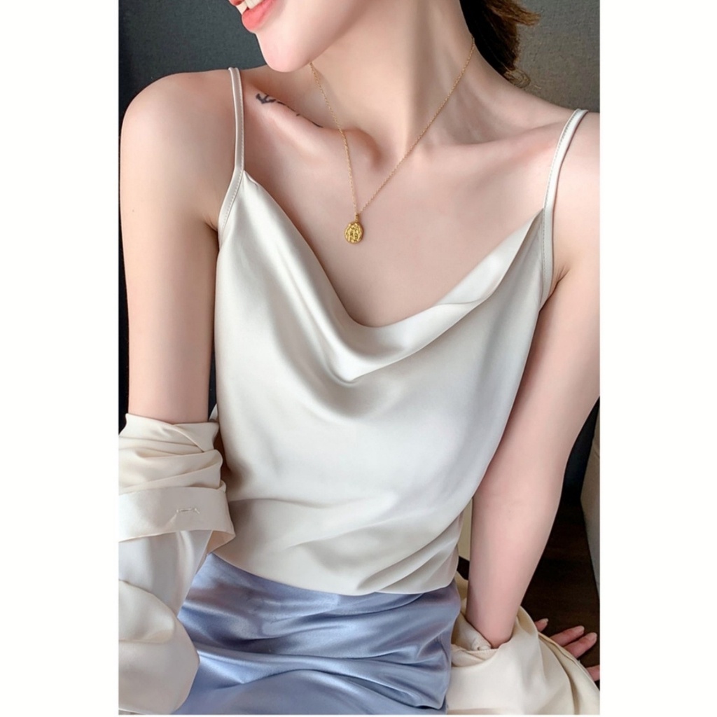 Áo Hai Dây Lụa Nữ Cổ Đổ