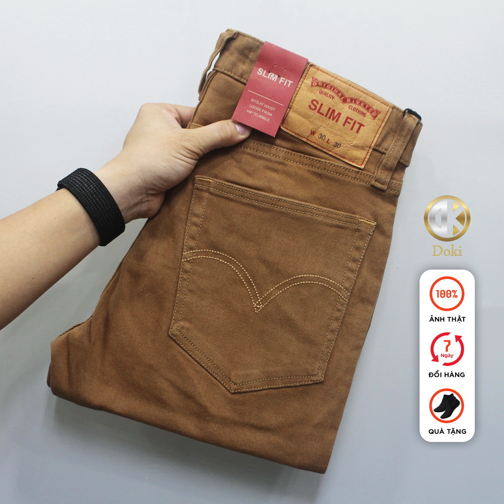 Quần Kaki Jean Màu Xi nhat đẹp DKA Quần Kaki Nam Chất Co Giãn Dầy Dặn, Mềm Mịn, Dáng Đứng Ôm Nhẹ, Năng Động, Trẻ Trung - DOKI