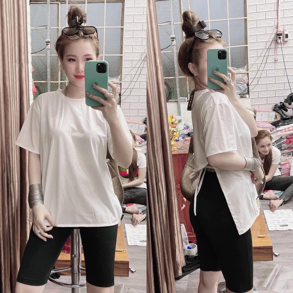 SET QUẦN LEGGING NGỐ ĐEN + ÁO THUN CỘT SAU