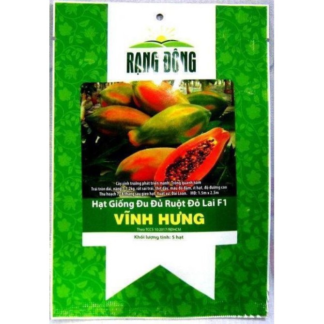 Hạt giống đu đủ ruột đỏ siêu sai trái 10 hạt