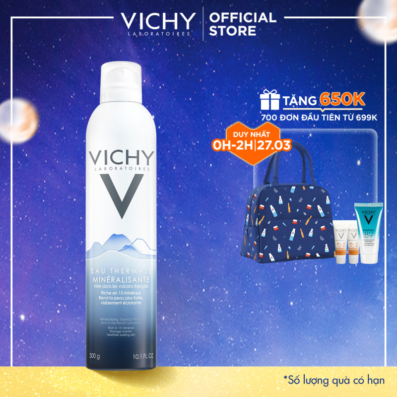 Xịt khoáng dưỡng da Vichy Mineralizing Thermal Water 300ml giúp cấp ẩm và bảo vệ da giá rẻ