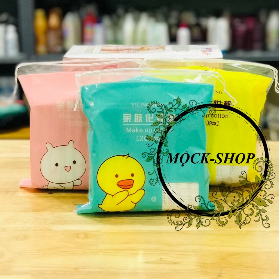 Bông tẩy trang Line Friends 200 miếng Gấu Vịt Thỏ ( giao mau ngẫu nhiên)