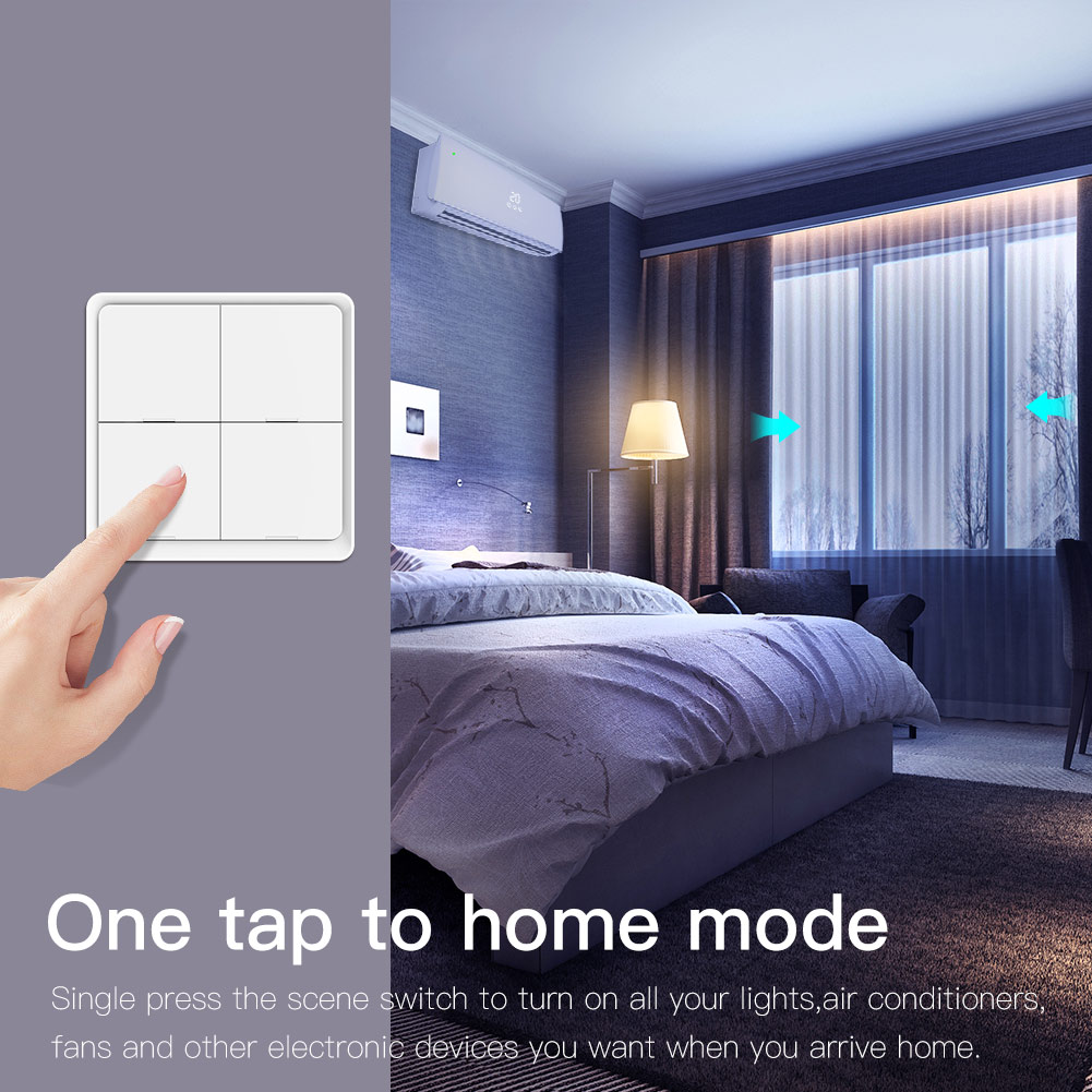 Công Tắc Ngữ Cảnh Tuya Zigbee  4 Nút Dán Tường ZNC1