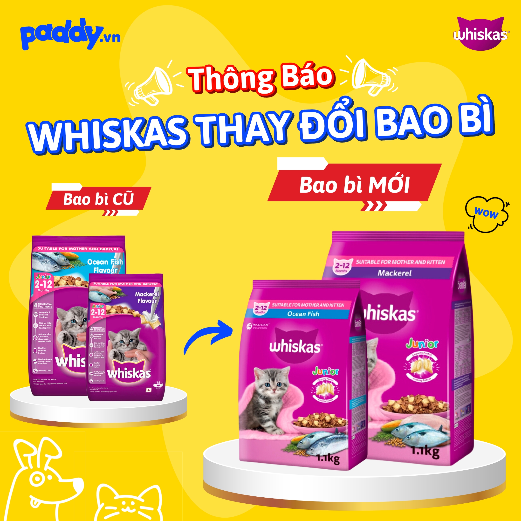 Hạt Whiskas Junior Cho Mèo Con