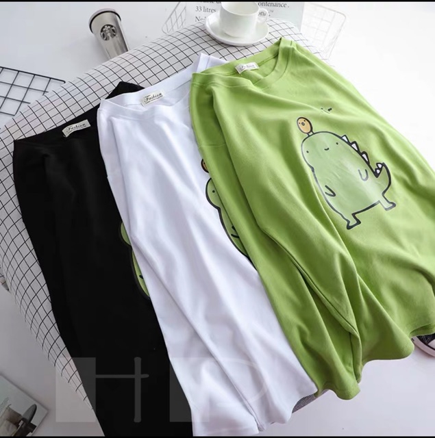 Áo da cá tay dài in khủng long vải mịn mặc mát siêu thích