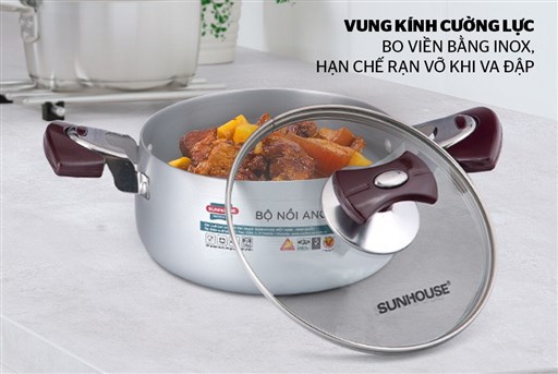 BỘ NỒI ANOD SUNHOUSE SH6633EB - 3 món