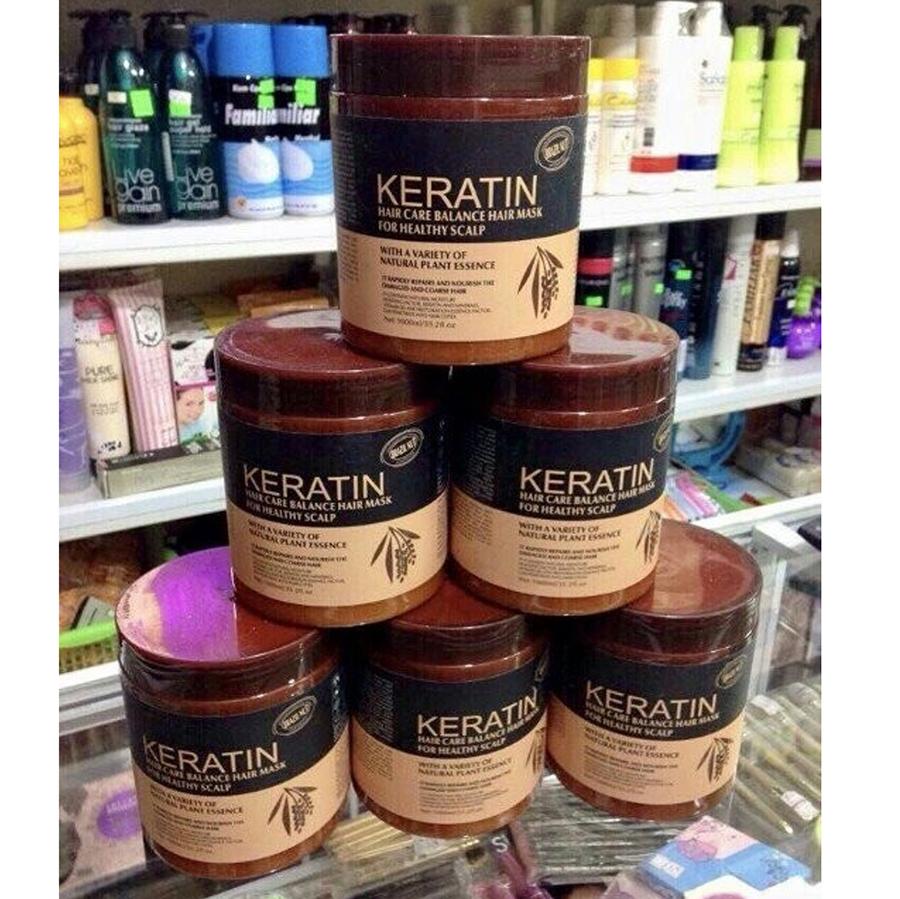 Kem hấp, ủ tóc Keratin 1000ml - Cho Tóc Khỏe, Hương Dừa Brazil