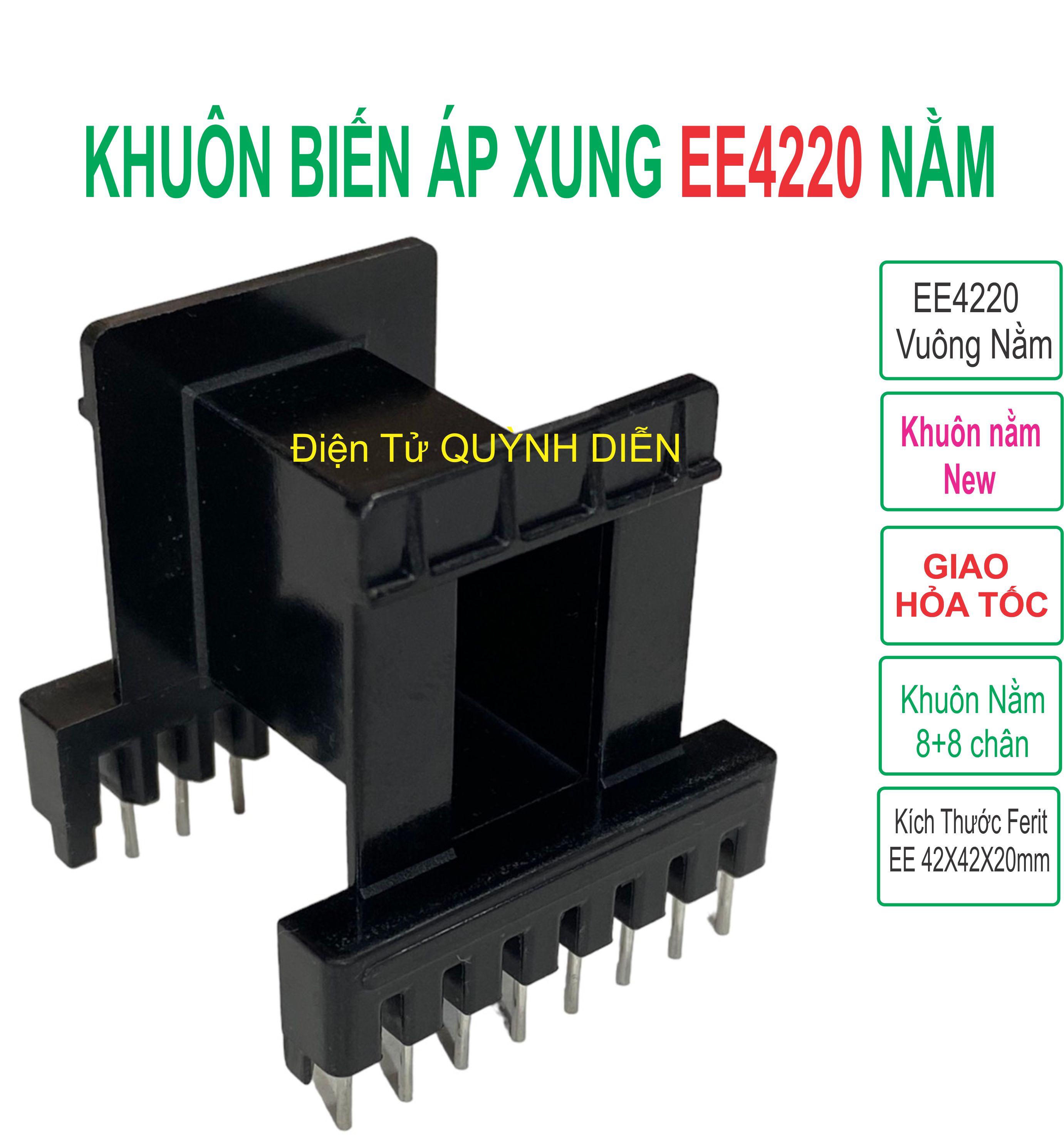 Khuôn biến áp xung ee4220 nằm - linh kiện điện tử quỳnh diễn