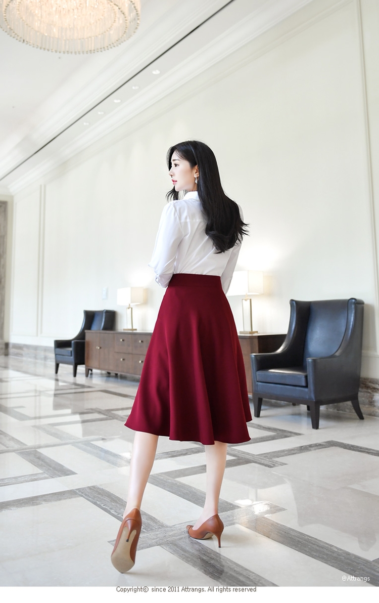 Chân váy xòe đỏ đô nữ tính CVD