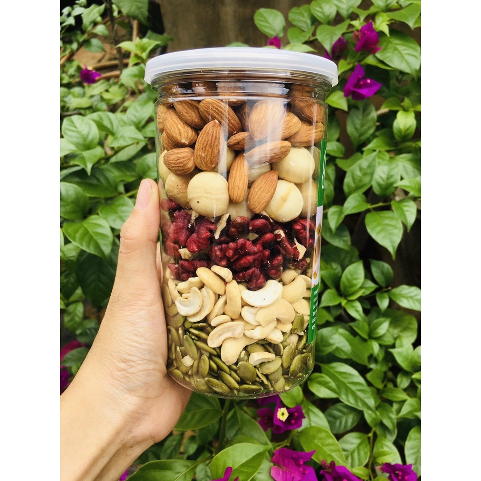 Hạt Dinh Dưỡng 500g- Mix 5 Loại Hạt macca, óc chó đỏ, hạt điều, hạt bí,