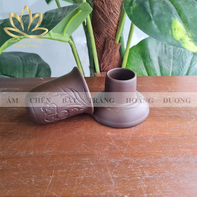 Ống đựng tăm đất nung Bát Tràng màu đen