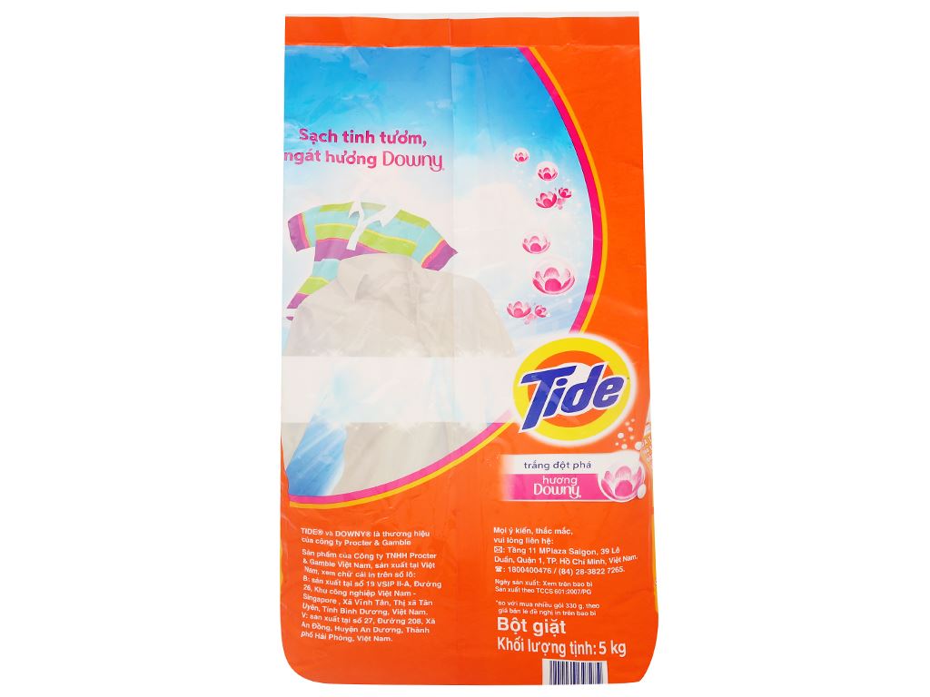 Bột giặt Tide trắng đột phá hương Downy 5kg