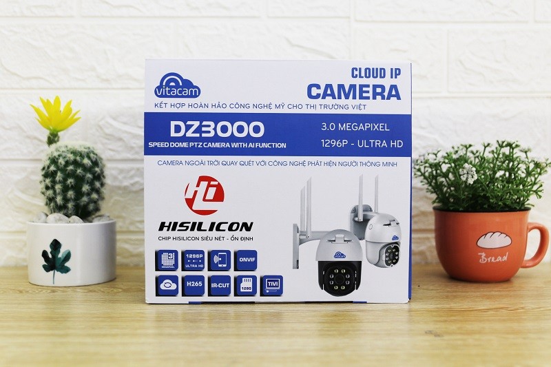 Camera ngoài trời vitacam dz3000 ptz xoay 355 độ 3.0 mpx 1296p hình ảnh ultra hd siêu nét