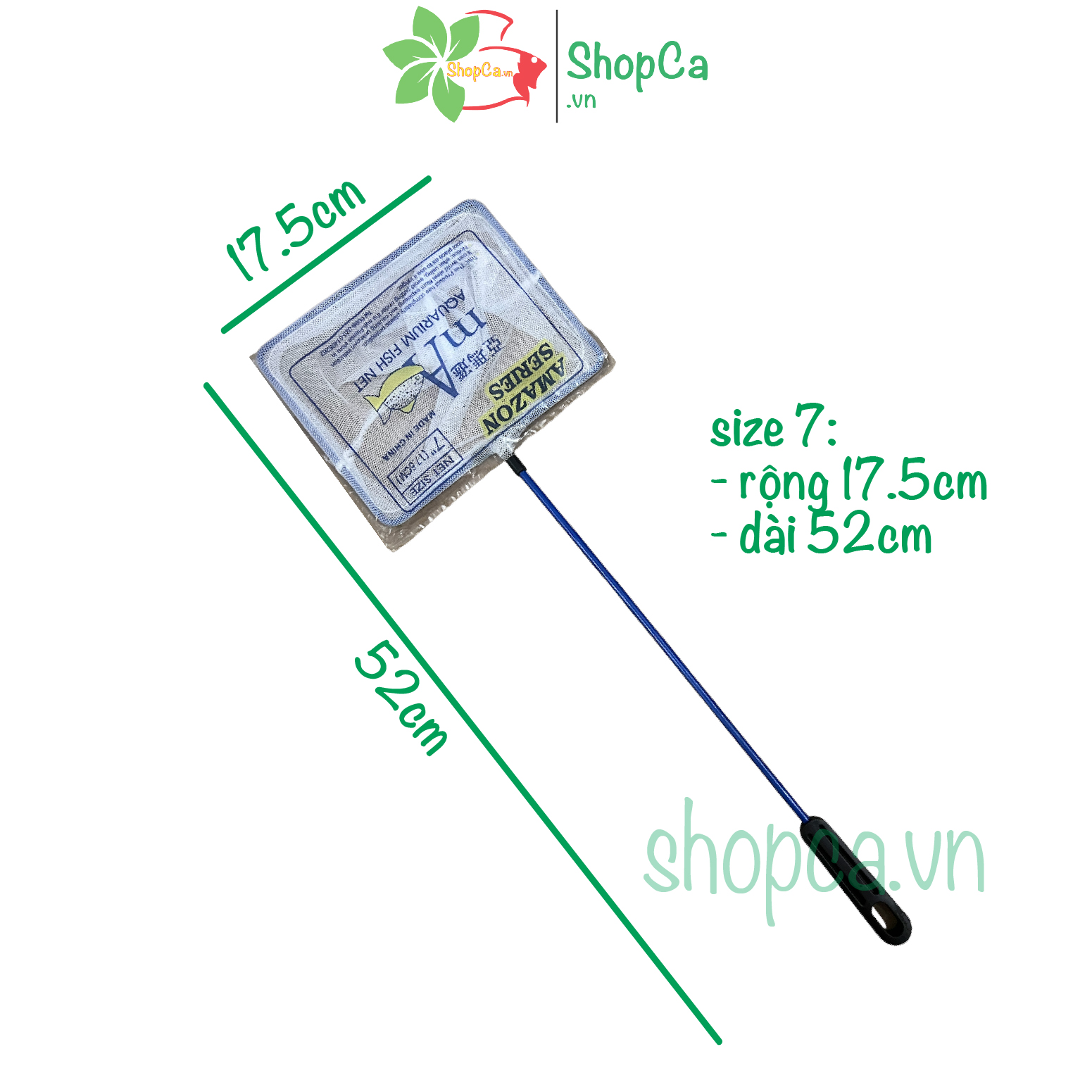 Vợt Amazon cao cấp, vợt lưới trắng vuông vớt các loại cá nhiều size size 6, size 7, size 8