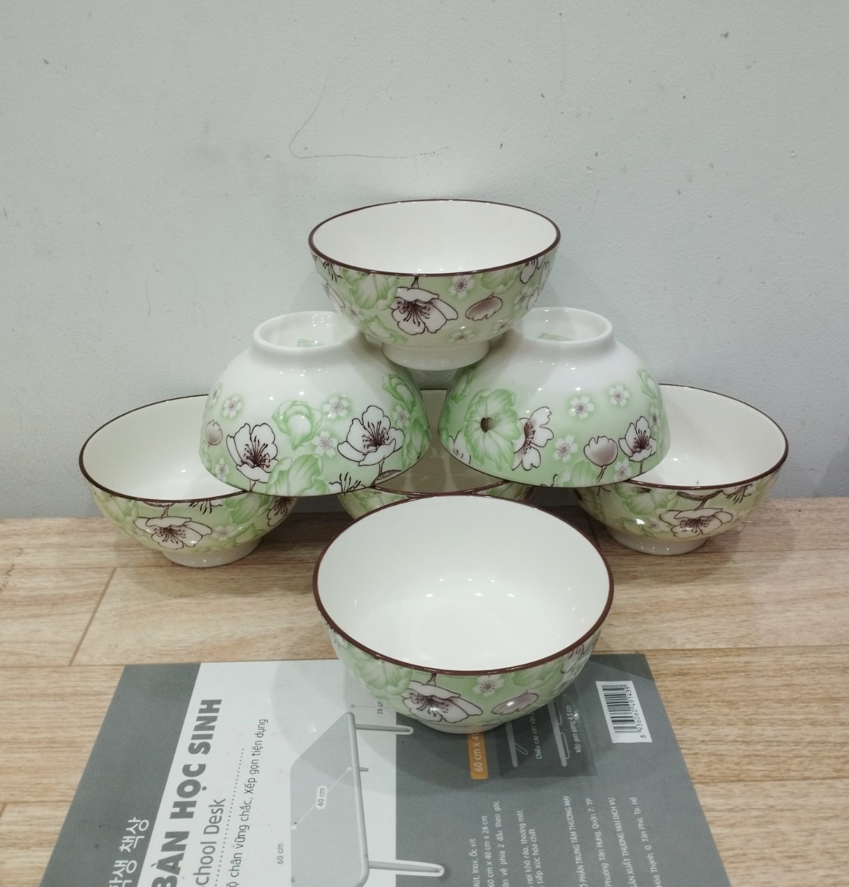 Combo 10 chén hoặc 5 chén sứ ăn cơm hoa xanh 11.5cm GL46