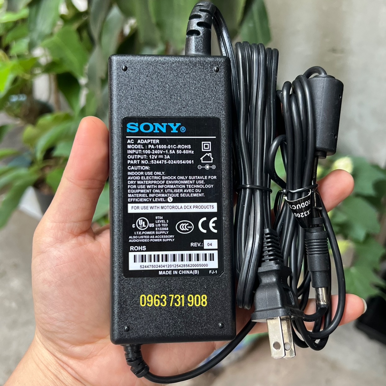 Adapter nguồn Sony 12V 3A dùng cho màn hình LCD , đèn led loại cao cấp