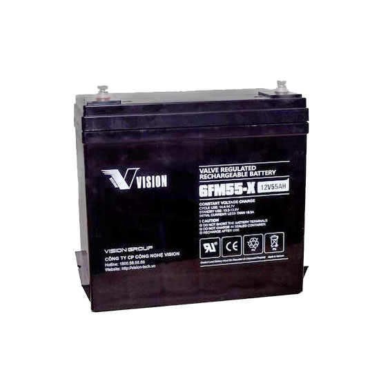 Ắc quy VISION 12V 55Ah 6FM55-X - (PDC-TECH)