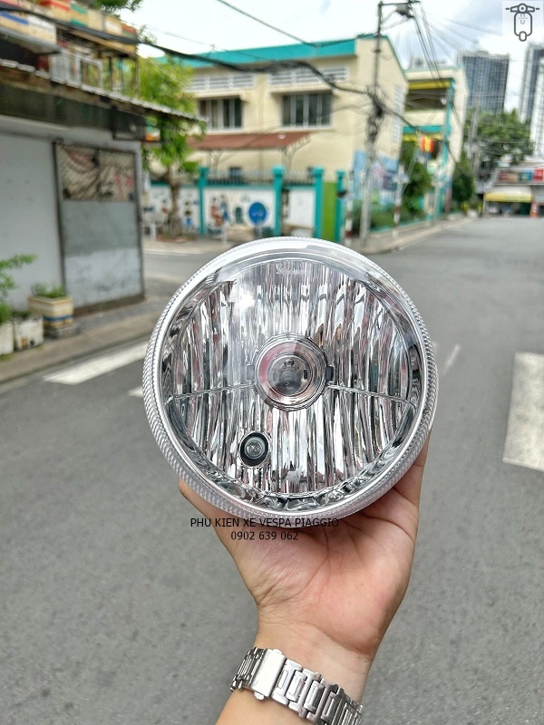 Đèn Pha Tròn Cho Vespa LX Kèm Bóng