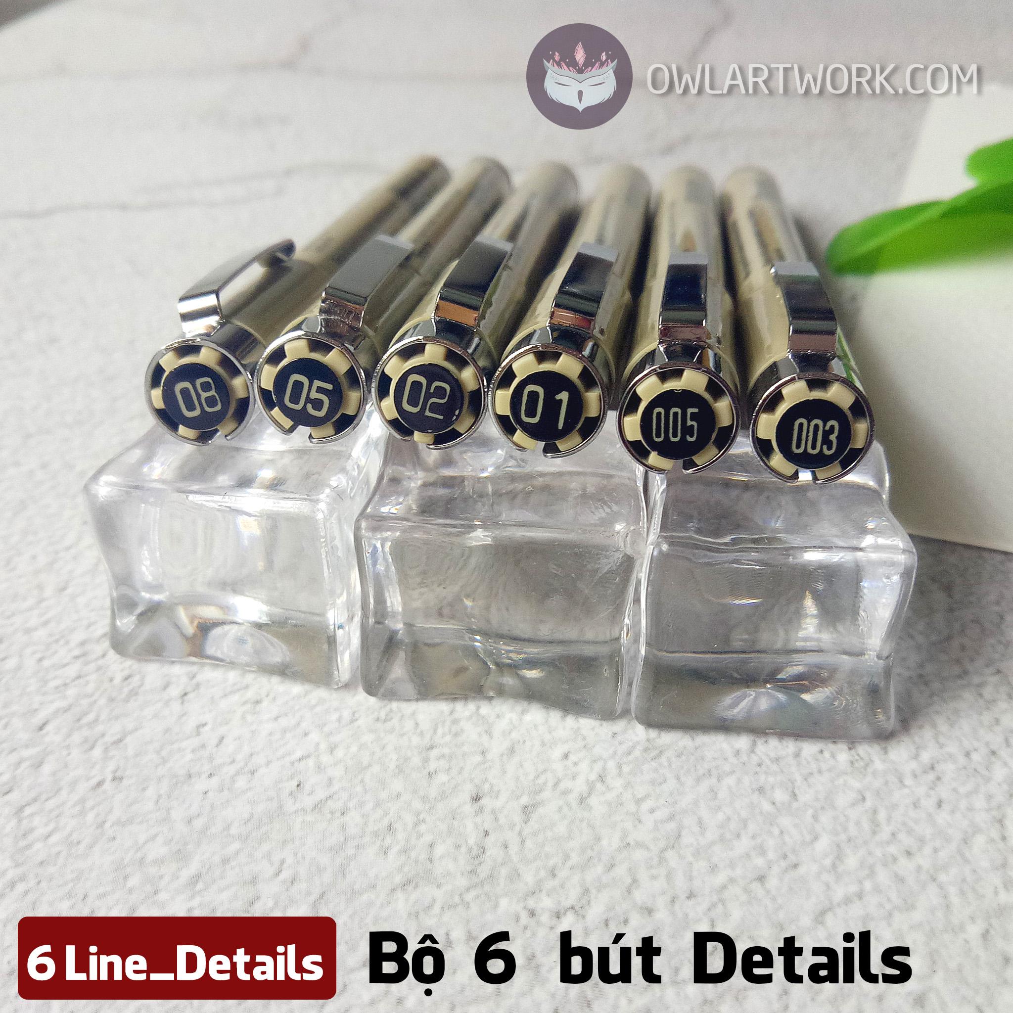 [HCM]Bộ 6 Bút Vẽ Đi Nét Chi Tiết (Details) Sakura Micron