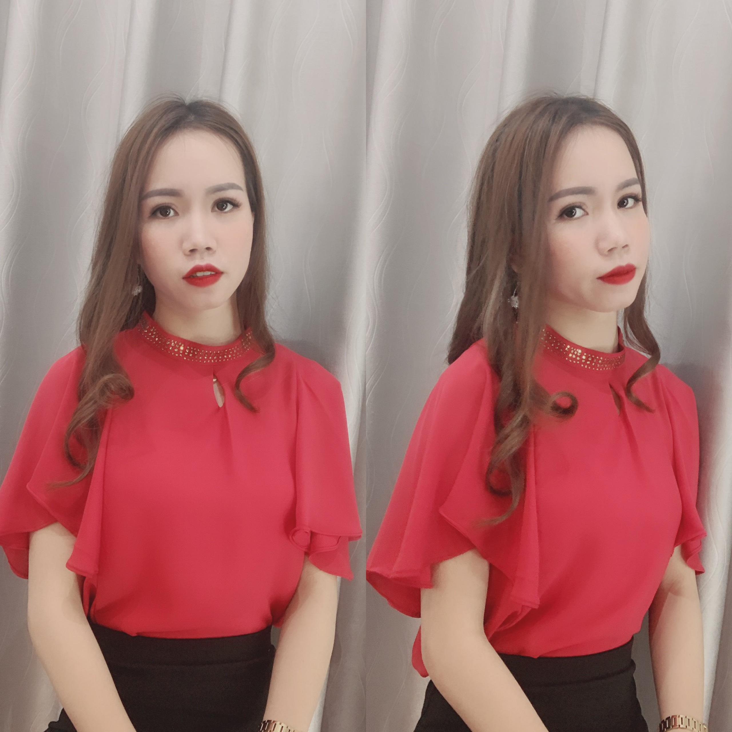 [ẢNH THẬT] Áo Sơ Mi Công Sở Nữ, Áo Sơ Mi Kiểu Cổ Đá Giọt Nước