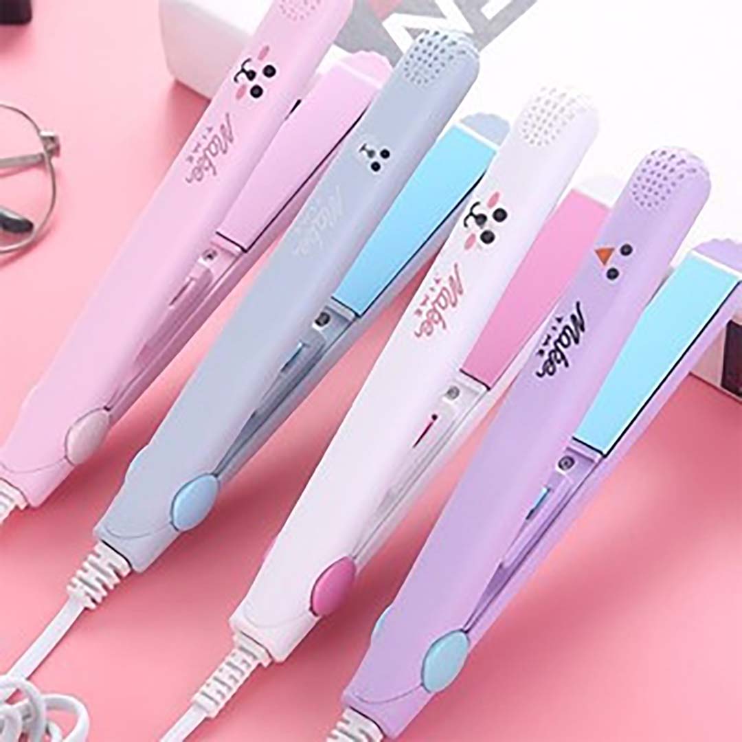 Máy Uốn Duỗi Tóc Đa Năng Mini Cute Giá Rẻ- Máy Uống Tóc Nhỏ Gọn Tiện Lợi Khi Mang Đi Du Lịch, Kèm Hộp Đựng