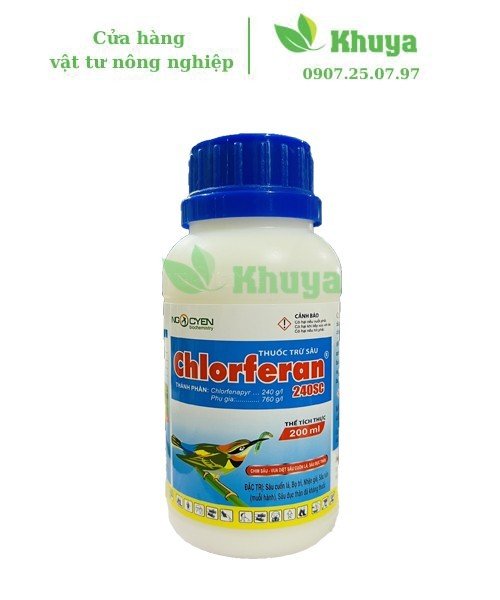 Thuốc trừ sâu chlorferan 240sc ấn độ 200ml sâu - bọ trĩ - nhện gié