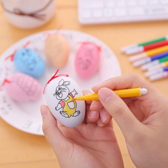 SÉT 3 QUẢ TRỨNG TÔ MÀU ( KÈM BÚT MÀU )