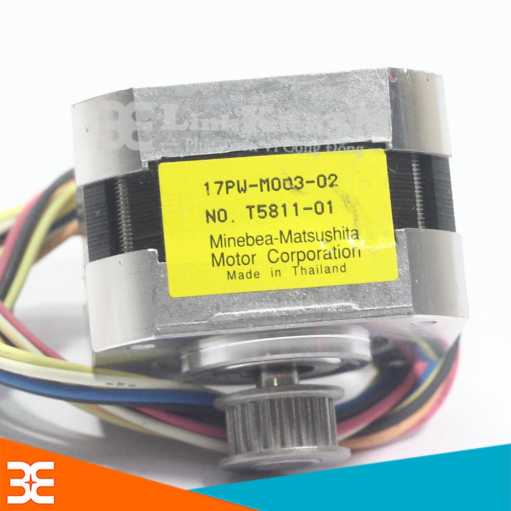 Động Cơ Bước 17PW-M003 12VDC-24VDC 1.8 Độ ( Có Bánh Răng )