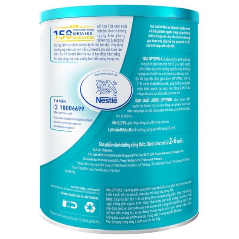 Sữa bột Nan Optipro kid 4 & Pro4 1500g