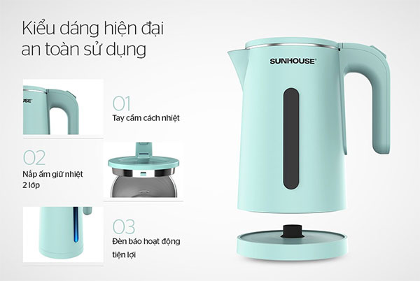 Ấm siêu tốc Sunhouse SHD1351  (BH 12 THÁNG)