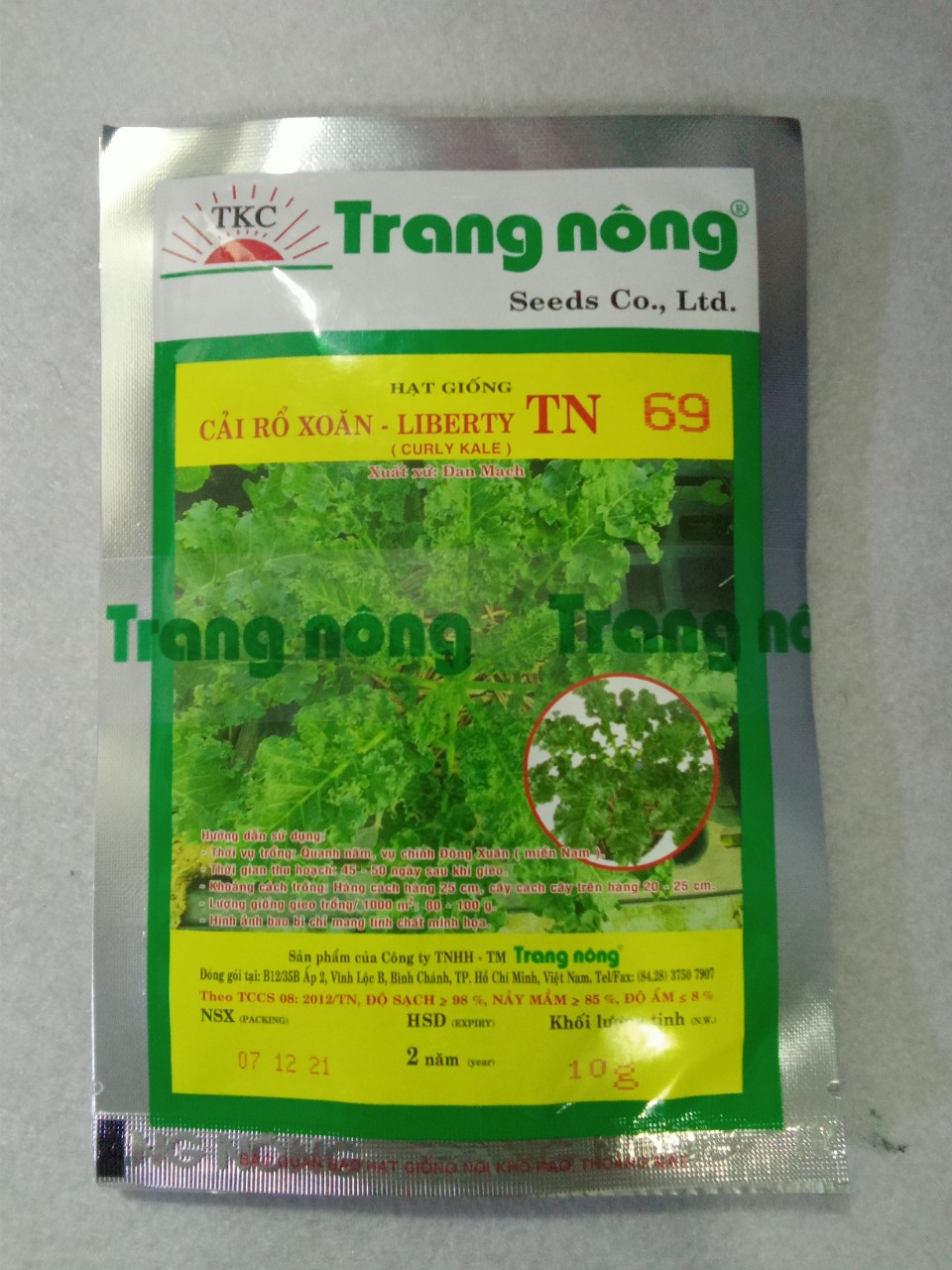 Hạt giống Cải Xoăn Xanh - cải Kale xanh gói 10gram