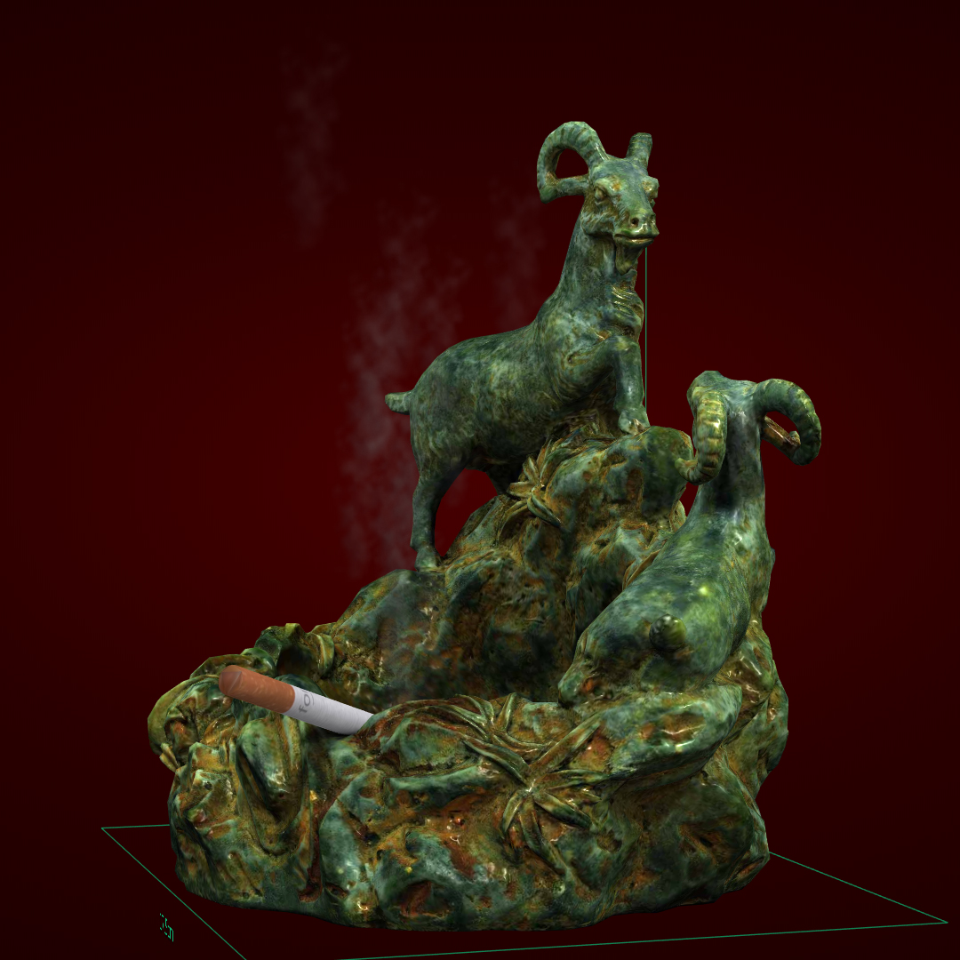 Gạt tàn con dê - GT 005(xanh vân đá)