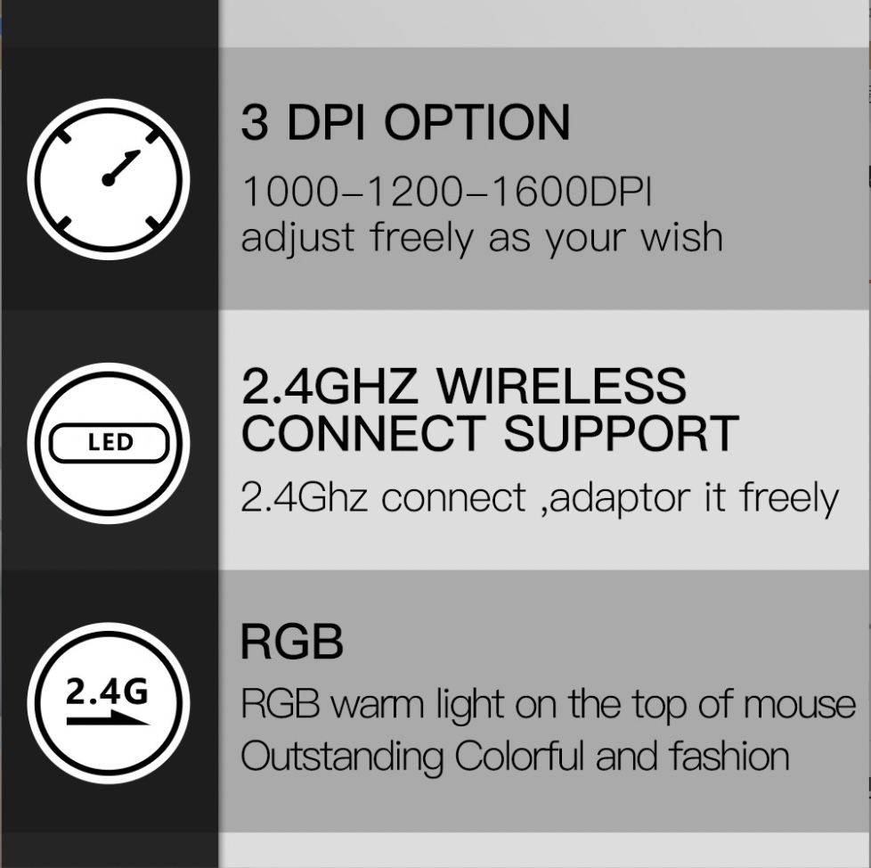 IT Smart Chuột máy tính ERGONOMIC DELUX Wireless RGB NewDesign