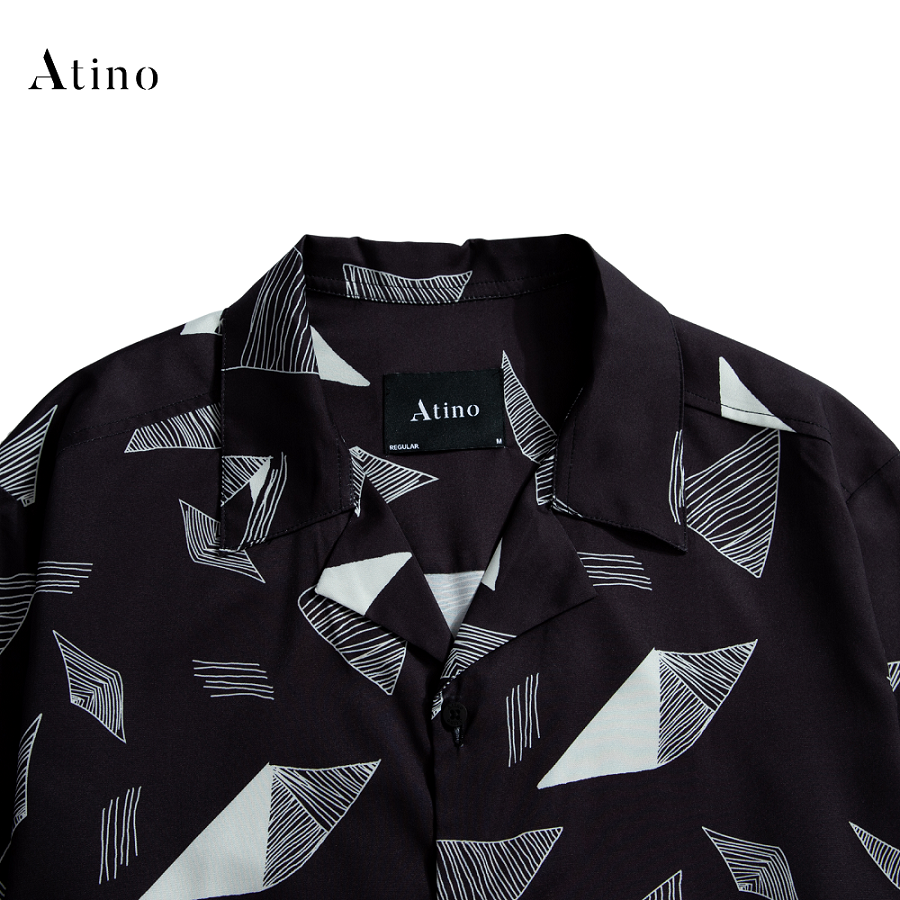 Áo sơ mi cộc tay nam DIAMO ATINO vải lụa form regular SM0212