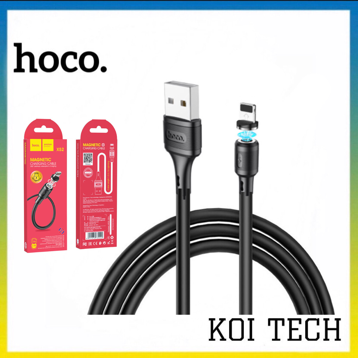 Dây sạc nam châm iphone type c micro usb hoco uc52  - cáp sạc lightning type c micro usb từ tính dùng cho IP androi samsung v...v  - KOI TECH