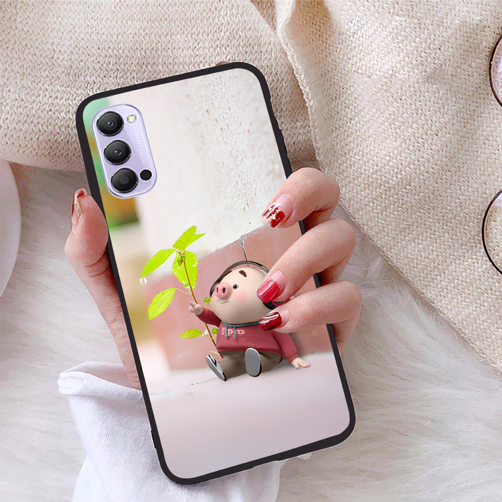 Ốp lưng oppo reno 4 viền dẻo tpu bst pig cute