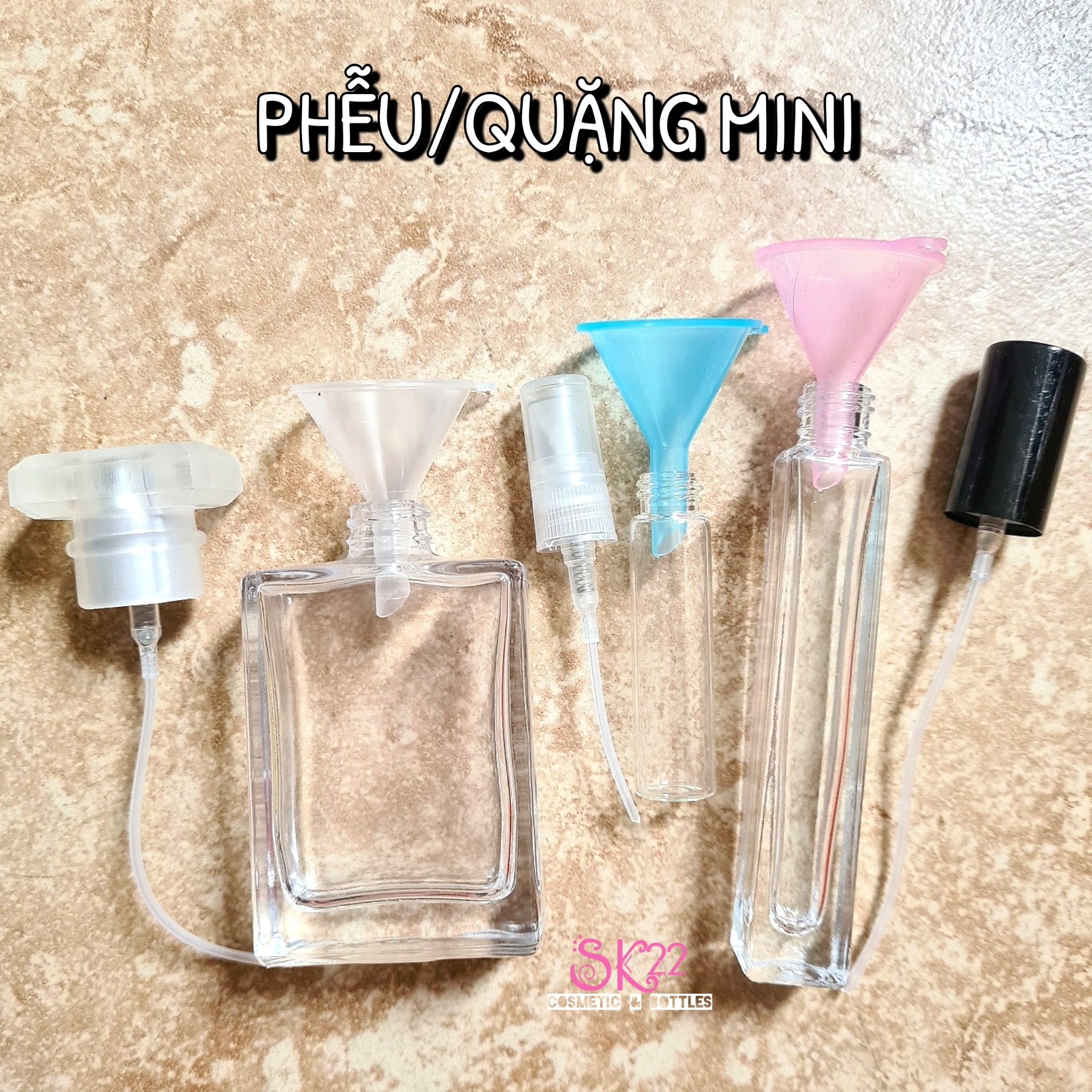 🌼Set 2 QUẶNG/PHỄU MINI CHIẾT NƯỚC HOA & ĐONG DUNG DỊCH🌼