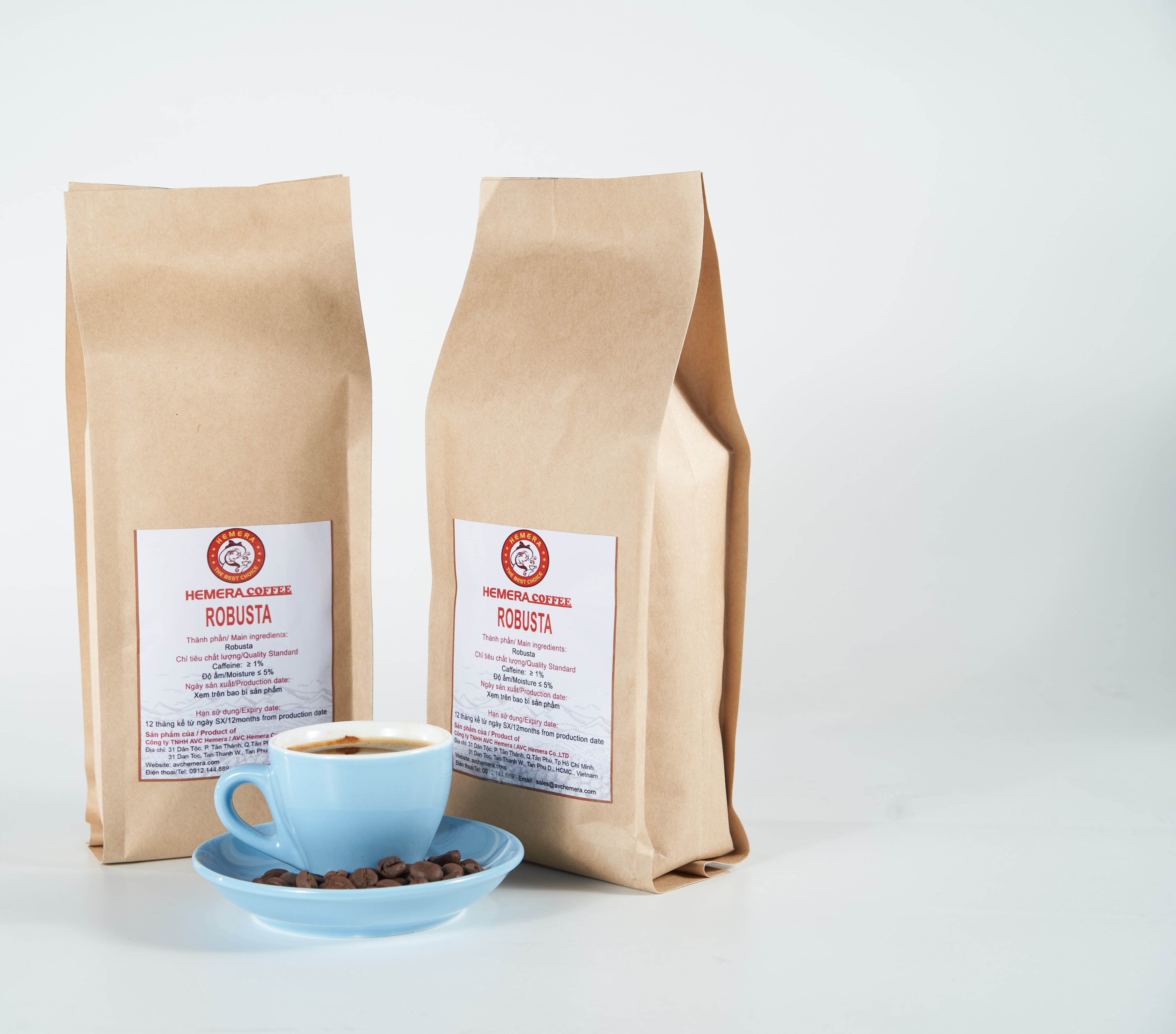 [HCM]CÀ PHÊ HẠT NGUYÊN CHẤT ROBUSTA RANG MỘC HEMERA COFFEE 500GR