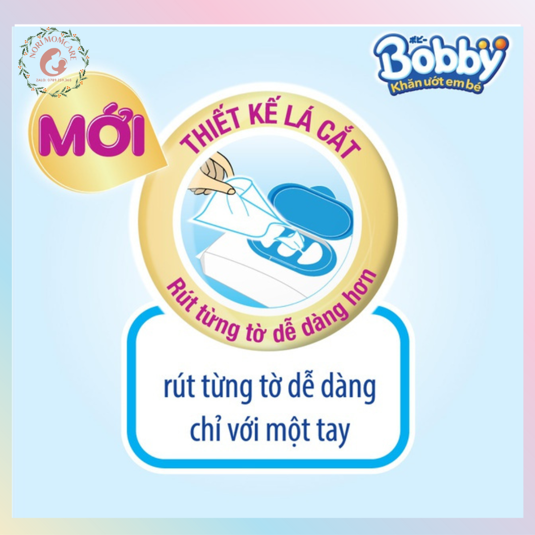 Khăn ướt BOBBY 80 tờ không mùi, có nắp