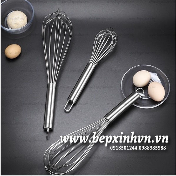 Phới lồng đánh trứng inox dày 10''