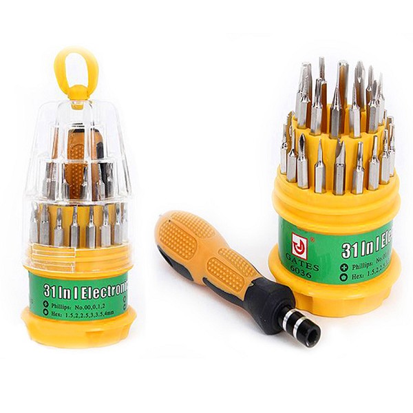 BỘ 31 MÓN TUA VÍT CHUYÊN DỤNG TIỆN LỢI CHO MỌI NHÀ - 31 MÓN GỒM - DẸT, TAM GIÁC, LỤC GIÁC, CÁC LOẠI ĐẦU TỪ 3 ĐẾN 6 CẠNH VÀ 1 KẸP GẮP + 1 TUA VÍT THÔNG MINH