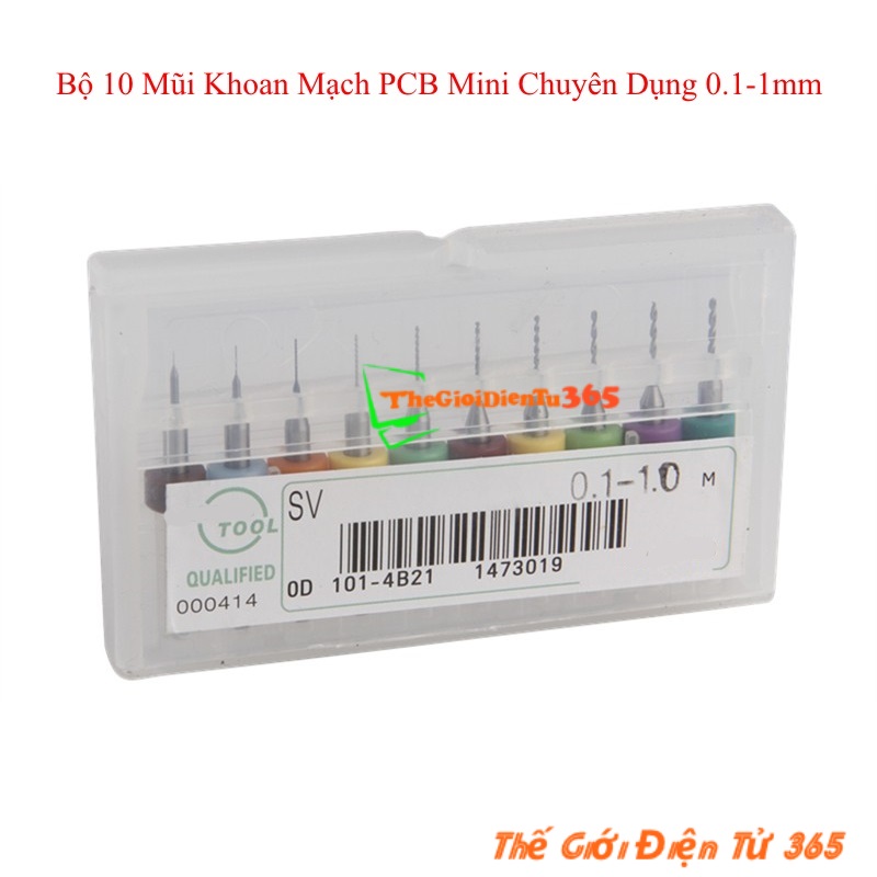 Bộ 10 mũi khoan cnc 0.1-1.2mm khoan mạch pcb mini chuyên dụng