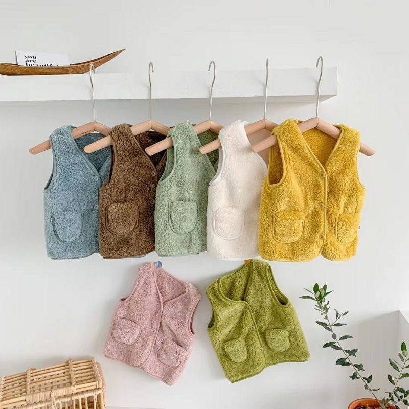 Áo gile lông cừu QATE775 cho bé