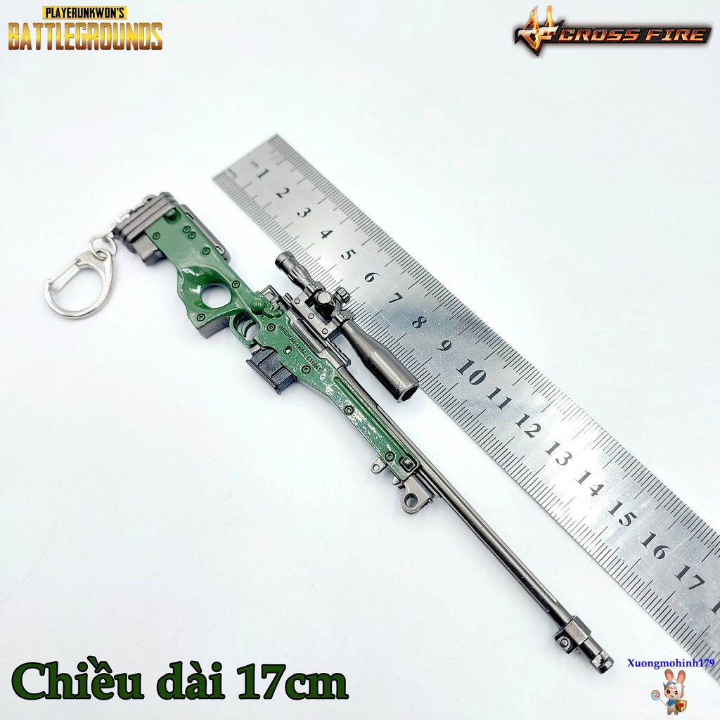Mô hình sưu tầm AWM Sniper Đột Kích PUBG hợp kim 17cm kèm kệ trưng bày