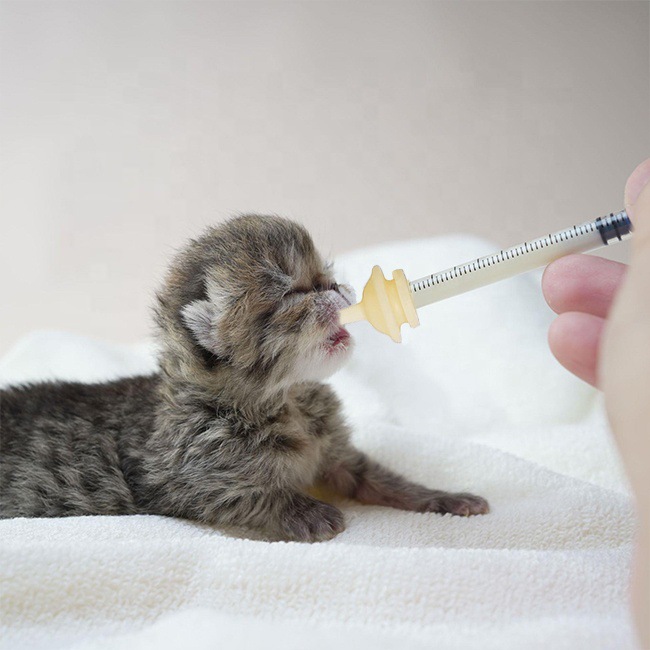 (Tặng bơm tiêm 3ML) Núm vú giả thú cưng Bình sữa Bình ti thú cưng