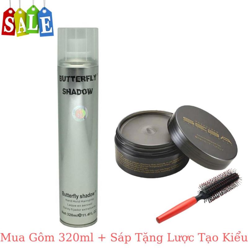 Combo Gôm + Sáp SeBa Keo Xịt Tóc Butterly Shadow - Gôm Xịt Tóc - Sáp Vuốt Tóc Nam Nữ, Gôm Xịt Tóc Tạo Kiểu Chuyên Nghiệp Cho Nam Nữ 320ml- Tạo Cứng, Không Bóng giá rẻ